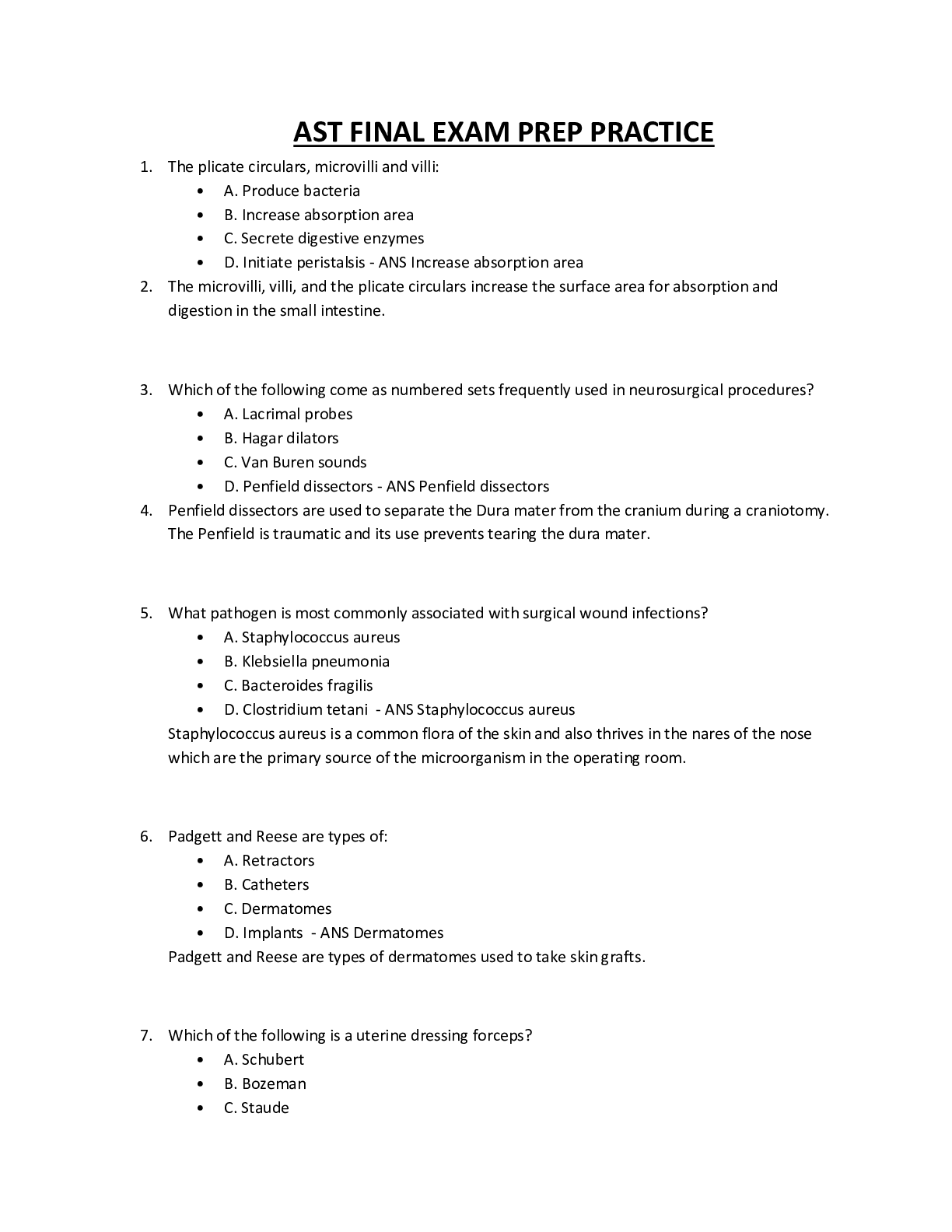 Preview image for AST FINAL EXAM PREP PRACTICE QUESTION AND ANSWERS